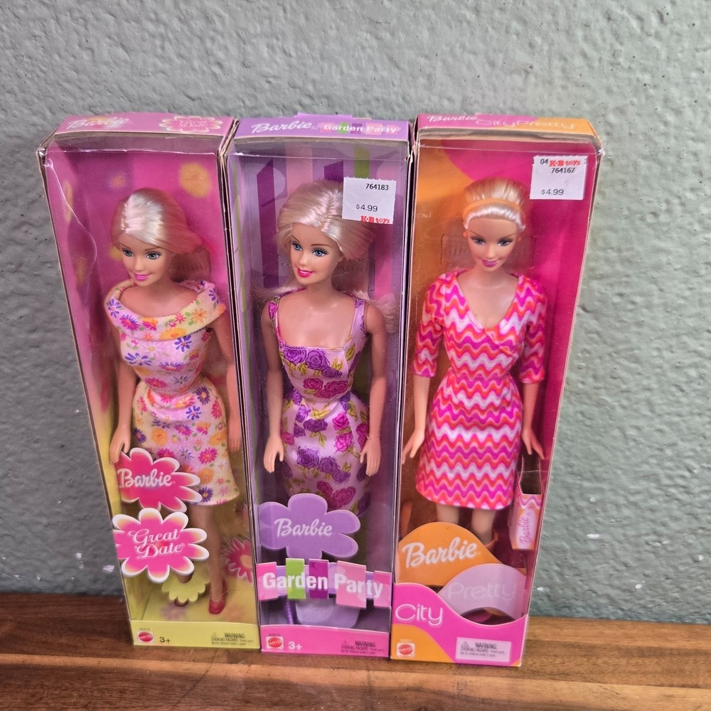 CITY PRETTY, GREATE DATE and SPRINGTIME PARTY  Lot of 3 Barbie DollS